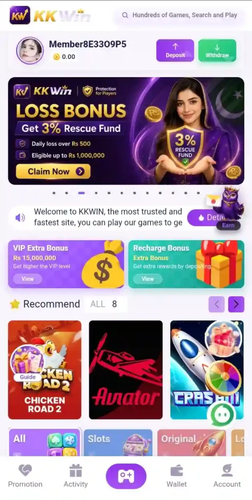 KKWIN Game Download Online Earning APP For Android & ISO 3
